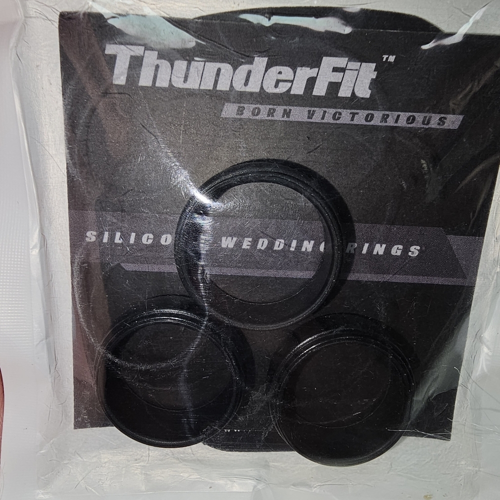 ThunderFit‎ Black Silicone Wedding Rings
